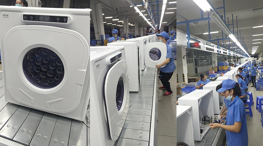 現(xiàn)場圖示！家用干衣機(jī)工廠生產(chǎn)線組成